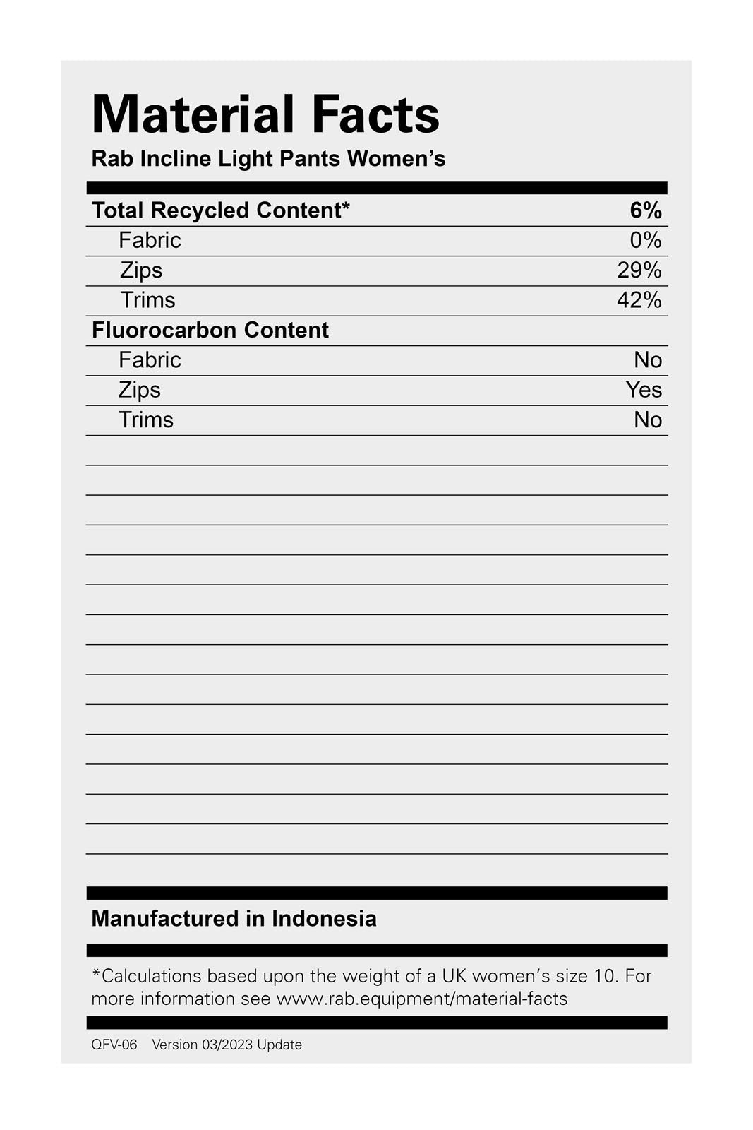 Incline Light Pants Wmns