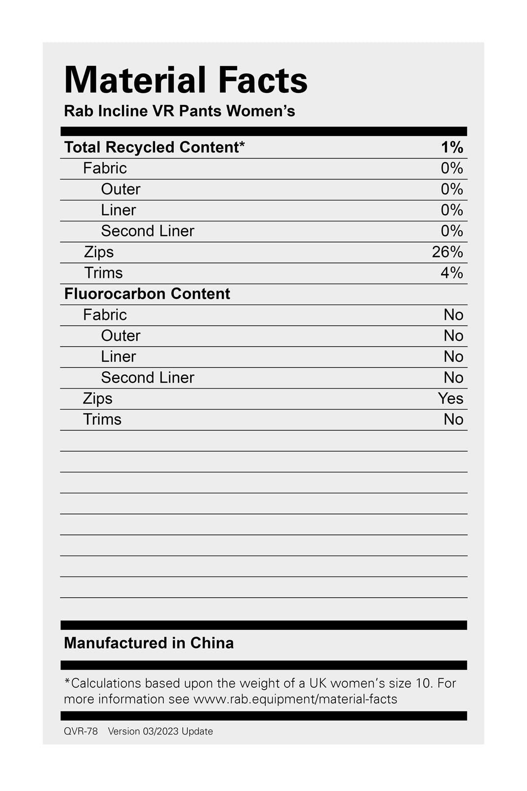 Incline VR Pants Wmns