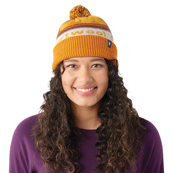 Knit Winter Pattern POM Beanie