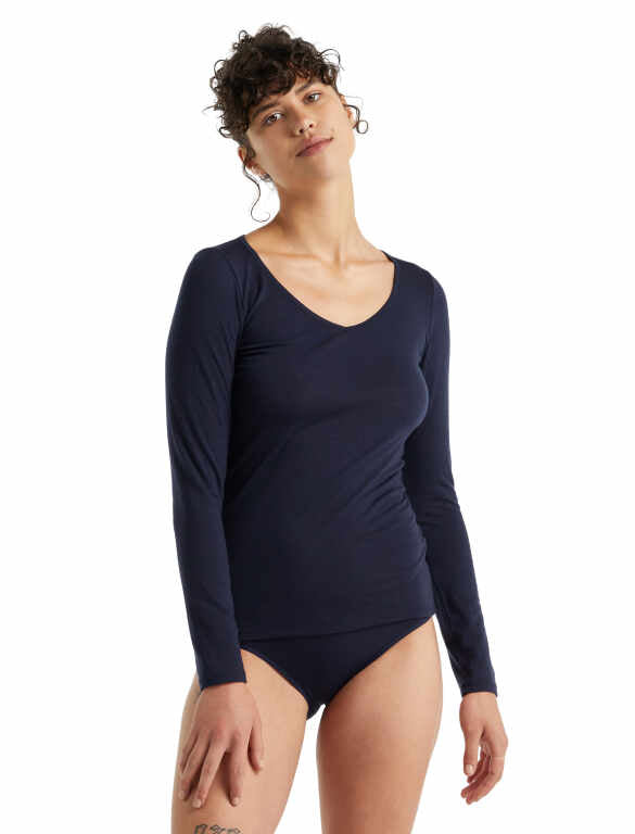 W Merino Siren Long Sleeve Sweetheart Top