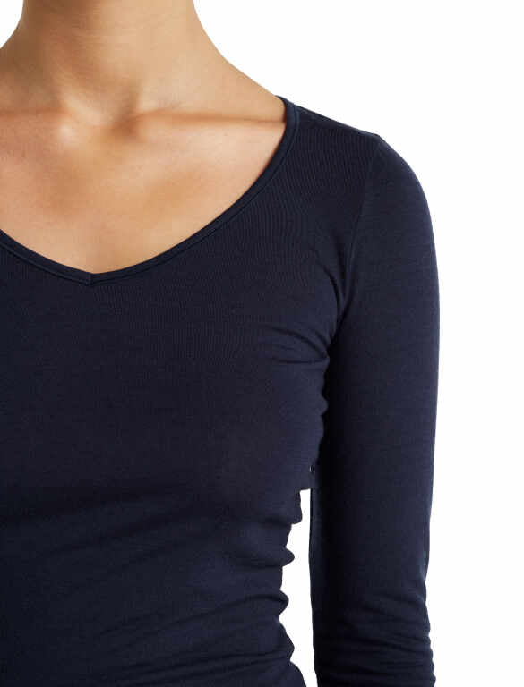 W Merino Siren Long Sleeve Sweetheart Top