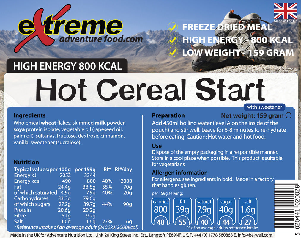 800 Kcal Hot Cereal Start
