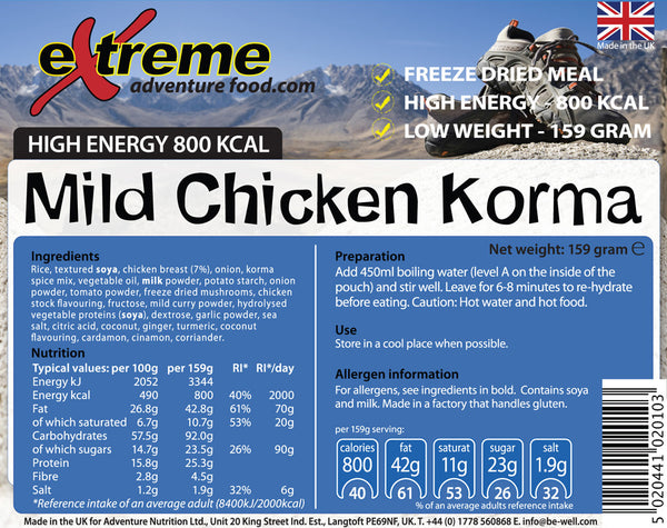 800 Kcal Mild Chicken Korma