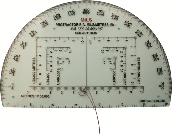 Accurate 6" RA Mils Map Reading Protractor