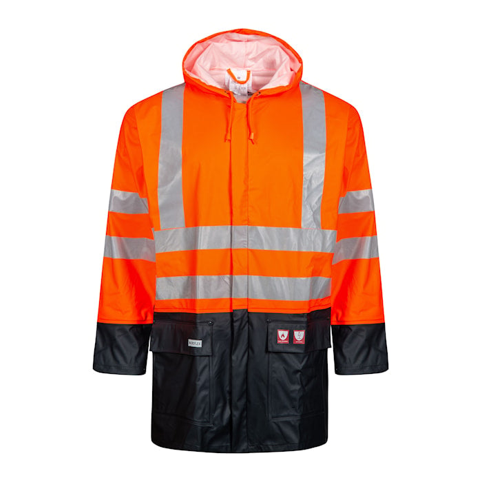 Flame Retardant Hi-Vis Rain Jacket in PU quality