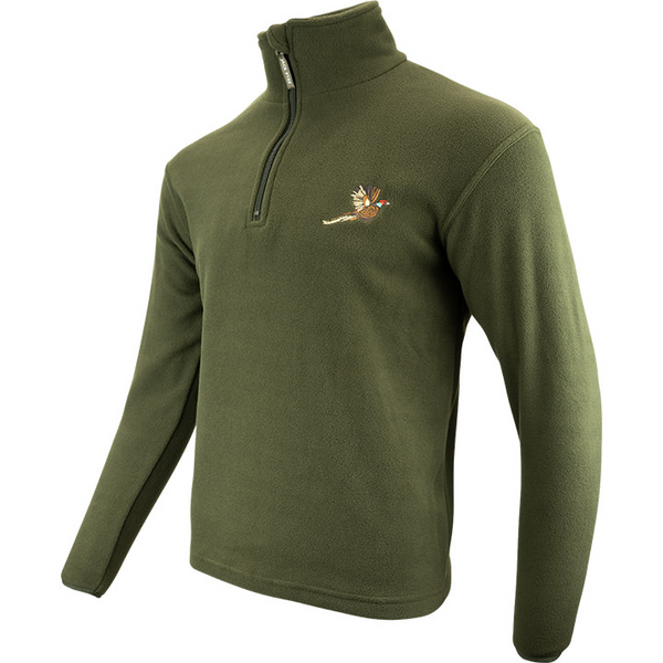 Pheasant Motif Fleece Pullover