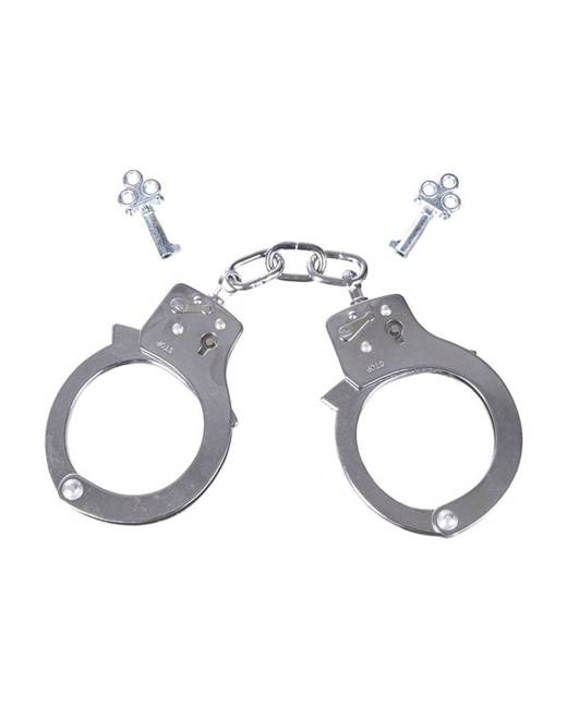 NICKEL-PLATED SINGLE LOCK HAND CUFFS