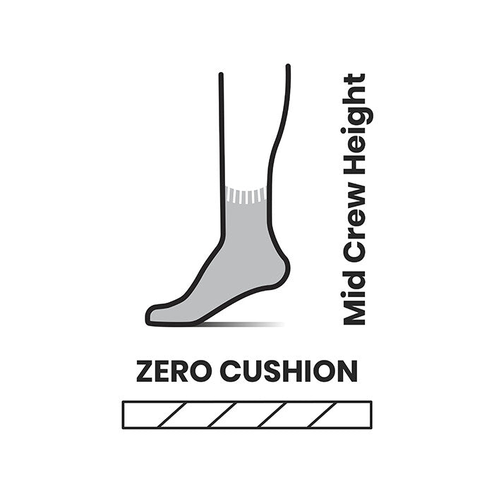 Run Zero Cushion Mid Crew Socks