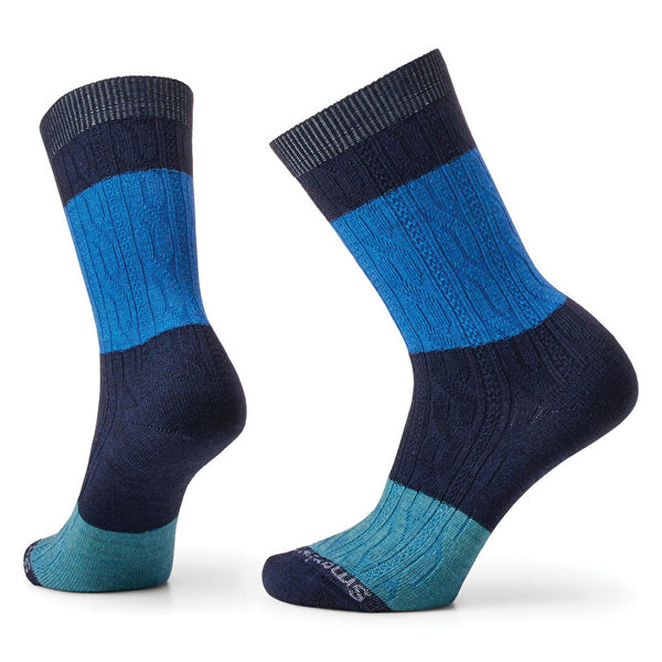 Everyday Color Block Cable Crew Socks