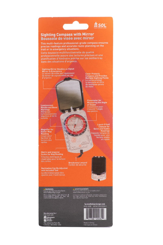 SOL® Sighting Compass With Mirror