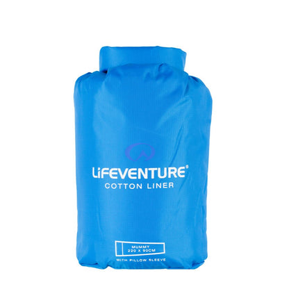 Cotton Sleeping Bag Liner, Mummy, Blue