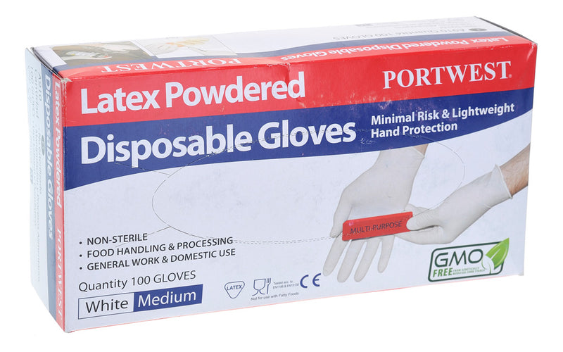 Latex Powdered Disposable Glove (Box of 100)