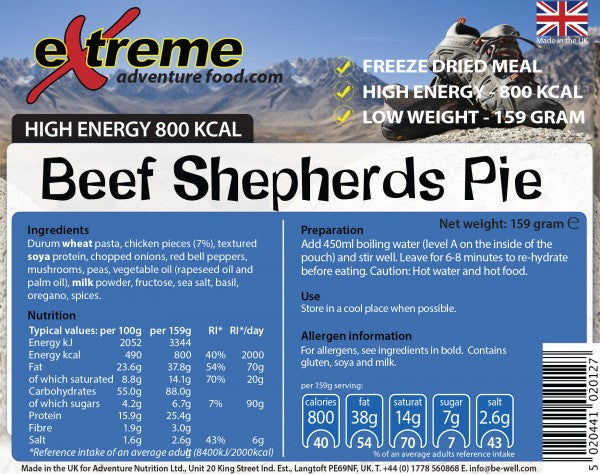 800 Kcal Beef Shepherds pie