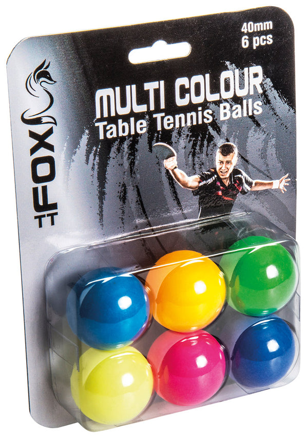 Coloured Table Tennis Balls (Pack of 6)