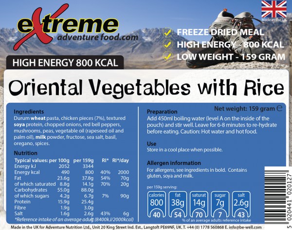 800 Kcal Oriental Vegetables & Rice