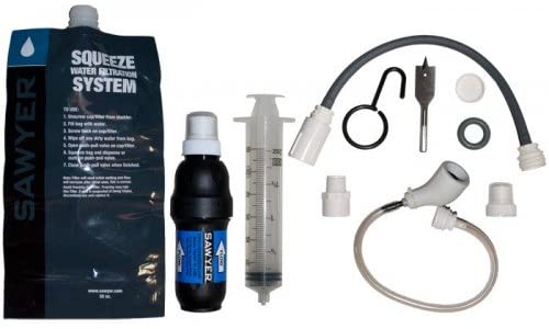 Sawyer Point One Squeeze Water Filter System - Includes one 32oz pouch and Cleaning Syringe