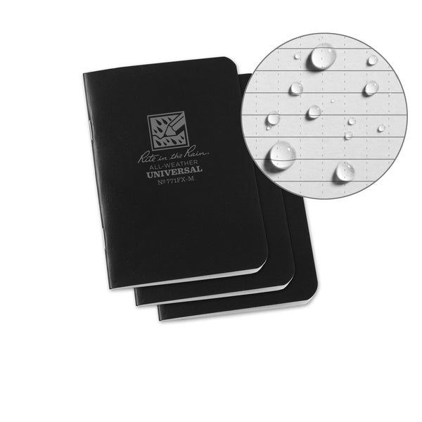 Universal Stapled Mini Notebook, 3¼" x 4⅝"  (3 Pack)  (12 Sheets)