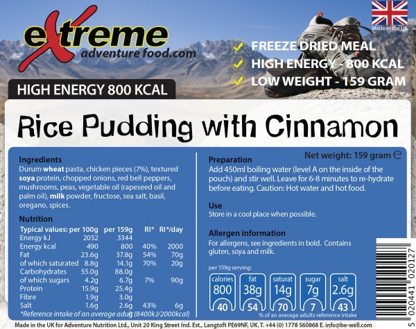 500 Kcal Rice Pudding & Cinnamon