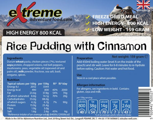 500 Kcal Rice Pudding & Cinnamon