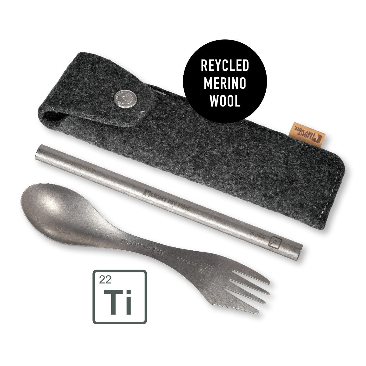 Spork´n Straw Kit Titanium